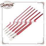 Promotional large size red wooden handle white nylon hair artist paint brush set for acrylic oil watercolors