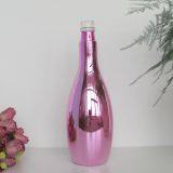 Electroplating pink glass bottle for liquor