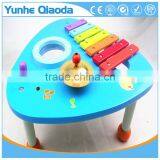 Wooden Musical Percussion Instruments Blue Triangle Table Xylophone Drum Symbol Noisy /educational Wooden Toy/ thumbnail-1