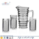 7PCS GLASS WATER SET FRUIT INFUSION PITCHER; VINTAGE GLASS BEER PITCHER