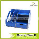 Multifunctional/Practical/Foldable Natural Color Wooden DIY Desktop Storage/Organizer/File Container for Home/Office thumbnail-2