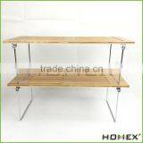 Bamboo Stackable Storage Shelf / Bamboo Bathroom Shelf Homex-BSCI thumbnail-1