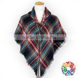 White Red Lattices Shawls Women Grid Scarves & Shawls thumbnail-4