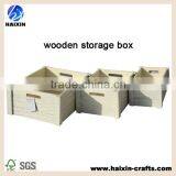 Rectangular Wooden Storage Box Bin Set of 3 thumbnail-1