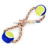 Pet Color Strands of Cotton Rope With Double Ball Eight Large Dog Figure 8 With Double Tennis Wholesale thumbnail-2