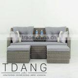 Madison Outdoor Wicker Loveseat With Ottoman thumbnail-1