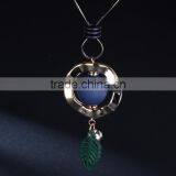 New Autumn Winter Design Long Sweater Necklace Bead Hoop Leaf Pendant Necklace Geomotric Necklace thumbnail-5