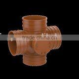 Factory Price Manufacturer Good Quality PVC Fitting UPVC Rubber Joint Plastic Fitting for Drainage GB Plane Cross 4 Wayleft Port thumbnail-1