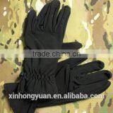 Black Sharkskin Shell Warm Waterproof Windproof Long Military Tactical Gloves With Fleece thumbnail-4
