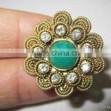 POLKI GOLD TONE COCKTAIL FINGER Ring thumbnail-2