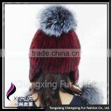 CX-C-42C Lovely Women Genuine Mink Fur Winter Hat Silver Fox Fur Ball thumbnail-4