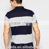 Factory Wholesale 100% Cotton Jersey Wide Stripe Men Polo Shirt Custom Your Own Logo thumbnail-2