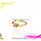 Elegant Light Weight 14kt Gold Plated CZ Studded Ring thumbnail-1