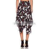 MGOO 2016 Imported OEM Services Floral Dancing Skirts For Women Ruffles Pleated Block Print Pattern Skirt 15145A923 thumbnail-3