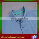 Wholesale High Quanlity Plain Baby Blue Polo Neck Short Sleeve Pique Shirt for Man thumbnail-3