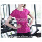 Colorful Sports Bamboo Cotton Short Fitness Outdoor Tshirt Women thumbnail-1