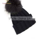 Ladies Winter Wool Hat Fur Pom Hat,Cut Winter Hat thumbnail-3