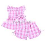 2017 Children Clothes Gingham Outfits Baby Seersucker Outfits Little Girl Christmas Clothes thumbnail-5