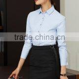 Women Fashion Spring Elegant Light Blue Stripe Blouses Long Sleeve Shirt Work Office Wear Casual Slim Tops Office 2017 thumbnail-6