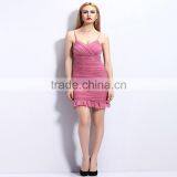 2016 Lastest Women Dress for Sexy Spaghetti Strap V -plunge Neck ,grenadine Buttok Ladies Dress Oem Service thumbnail-3