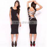 2017 Summer for Women Special Back Cross Straps Sexy Bandage Evening Dress Party Dresses thumbnail-1