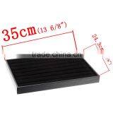 Velvet Rings Jewelry Display Show Case Black 35cm x 24.3cm(13 6/8"x9 5/8"),1Piece,Jewelry thumbnail-1