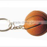 Promotional mini play Basketball fidget soft PU innovative keychain PU foam ball