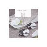 Mr. and Mrs. Double Heart Place Card Holders