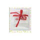 Wedding Favor Satin Drawstring Pouch , White Gift Bags With Red Ribbon