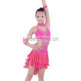 Teen Girls Multi-Straps Latin Dance Wear Kids Ballroom Latin Competition Dress thumbnail-3