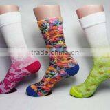 OEM 360 women heat Sublimation printing socks printing crew sock