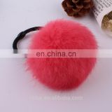 Factory wholesale baby elastic hair rubber ring with fur ball for girls and women