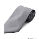 Self-fabric White Polyester Woven Necktie Double-brushed Silky Finish
