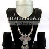 Designer Golden Silver Plated Navratri Necklace - Indian Banjara Traditional Oxidized Navratri Necklace thumbnail-3