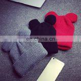 Catgirl Plain Beanie Knit Ski Cap Skull Hat Warm Solid Warm Cuff Blank Beanie thumbnail-4