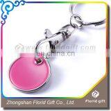 Round Metal Trolley Coin Keychain With Custom Logo thumbnail-1