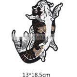 Chinese StyleHigh Quality Sequin Carp Patches/sequin Applique Carp Embroidery Patch in Stock for Accessories Hat, Bag, Clothes, thumbnail-2