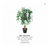 China Making Artificial White Wisteria Tree Bonsai Decorative Mini Wisteria Bonsai for Sale