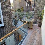 Wooden Deck Aluminum Rails With Toughed Glass Panel Design thumbnail-3