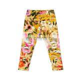 Girl Kids Baby Flower Printed Crushed Velvet Ripped Kids Baby Leggings