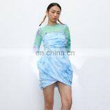 TWOTWINSTYLE Print Hit Color Casual O Neck Long Sleeve Elastic Fabric Slim Women T-Shirt thumbnail-2