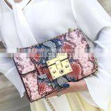 2020 Ladies PU Leather Shoulder Flap Bag Fashion Snake Skin Print Elegant Purse thumbnail-7
