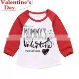 2019 Valentine Day Girl Letter Print Tops Summer Autumn t Shirt for Girls Raglan Sleeve Cloth 1-5T