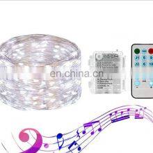 IP65 2020 Amazon USB Battery Box New Fairy Music Christmas LED Copper Holiday String Lights With Remote Control thumbnail-2