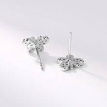 925 Sterling Silver Butterfly Inlaid Zircon Earrings Women's Sweet and Simple Earrings Autumn and Winter New Fashion Earrings thumbnail-3
