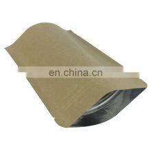 Plain Foil Lined Zipper Stand up Pouch Food Grade Kraft Paper Bag With Valve thumbnail-4