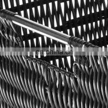 High Quality Large Capacity Stainless Steel Frame Hand Woven Storage Basket Plastic Vine Storage Box thumbnail-2