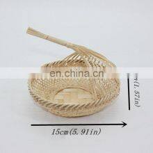 Unique Set Of 3 Round Bamboo Storage Basket Fruit Basket Tough and Durable thumbnail-3