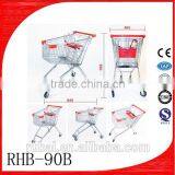 High Leg Style Supermarket Shopping Cart