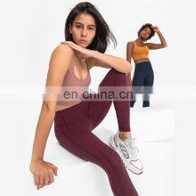 High Waisted Crotchless Yoga Leggings Scrunch Butt Lifting Yoga Pants For Women With Pockets 3D Spliced Workout Fitness Gym Wear thumbnail-3